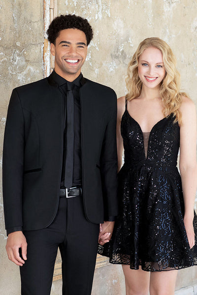 Madrid Black Mandarin Tuxedo Jacket (Separates) by Mark of Distinction