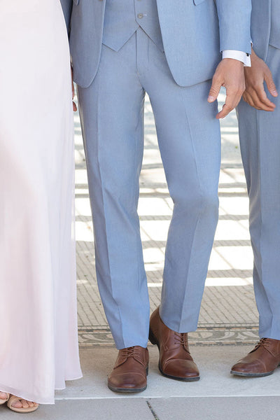 Metro Cornflower Luxury Wool Blend Suit Pants by Mark of Distinction