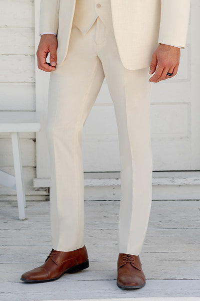 Metro Creme Luxury Wool Blend Suit Pants by Mark of Distinction