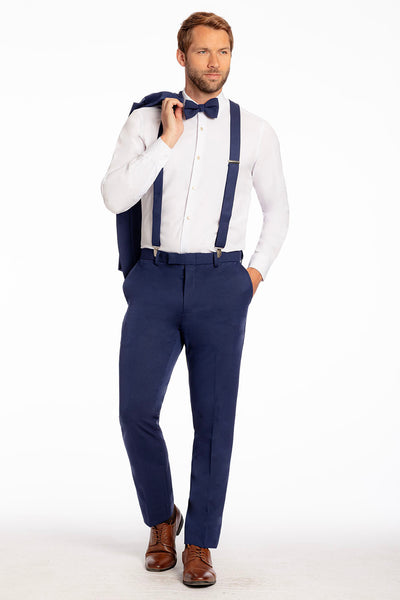 Metro Indigo Luxury Wool Blend Suit Pants by Mark of Distinction