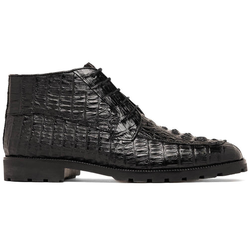Marco Di Milano Martinelli Caiman Crocodile Chukka Boots Black