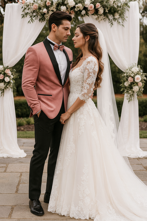 Mauve Velvet Tuxedo Jacket with Shawl Lapel β Slim Fit