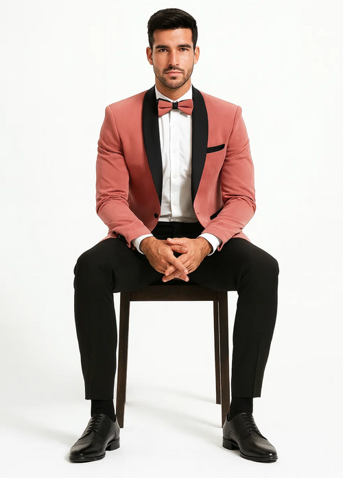Mauve Velvet Tuxedo Jacket with Shawl Lapel β Slim Fit