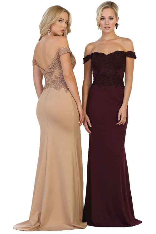 Elegant Form Fitting Evening Dress | Off The Shoulder Formal Gown