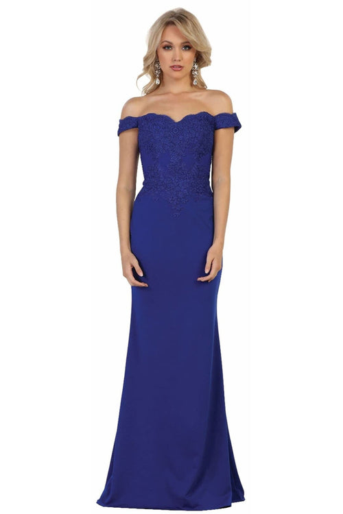 Elegant Form Fitting Evening Dress | Off The Shoulder Formal Gown
