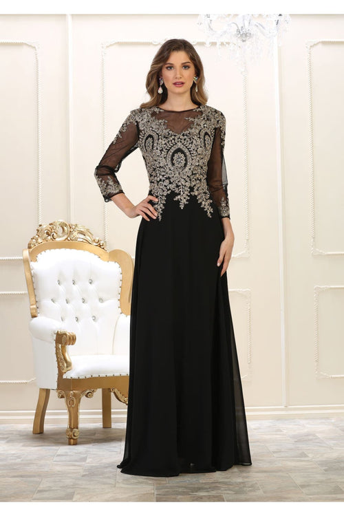 Plus Size Long Evening Gown Maxi Formal Dress for Women By May Queen MQ1549