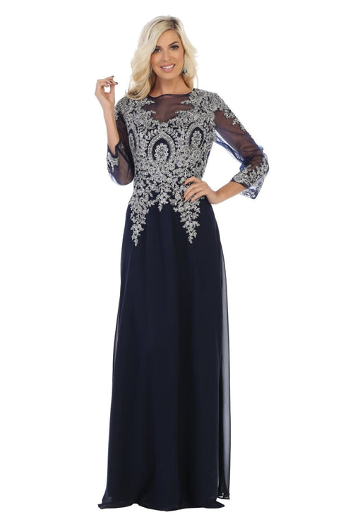 Plus Size Long Evening Gown Maxi Formal Dress for Women By May Queen MQ1549