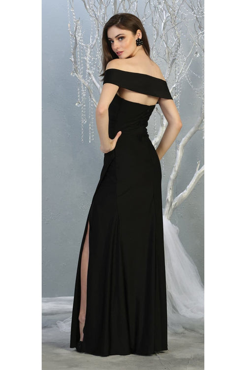 May Queen MQ1825 Off Shoulder Bodycon Evening Dress