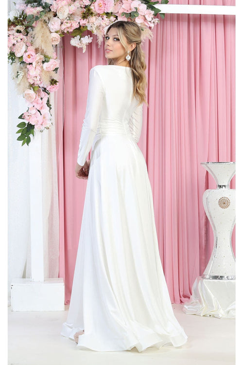 Long Sleeve Stretchy Formal Evening Gown