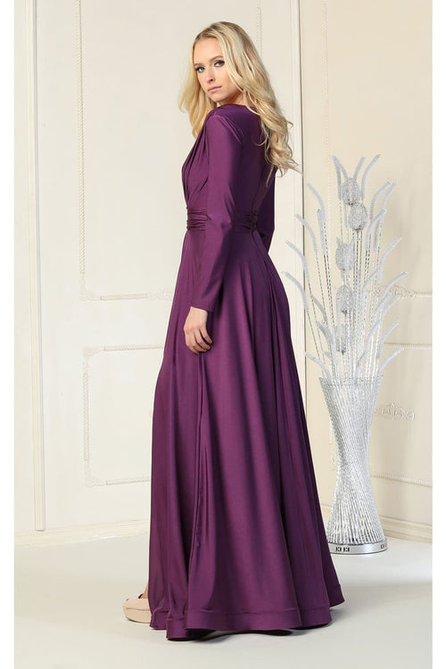 Long Sleeve V Neck Bridesmaids Dresses