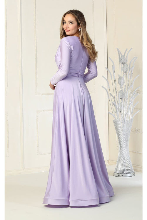 Long Sleeve V Neck Bridesmaids Dresses