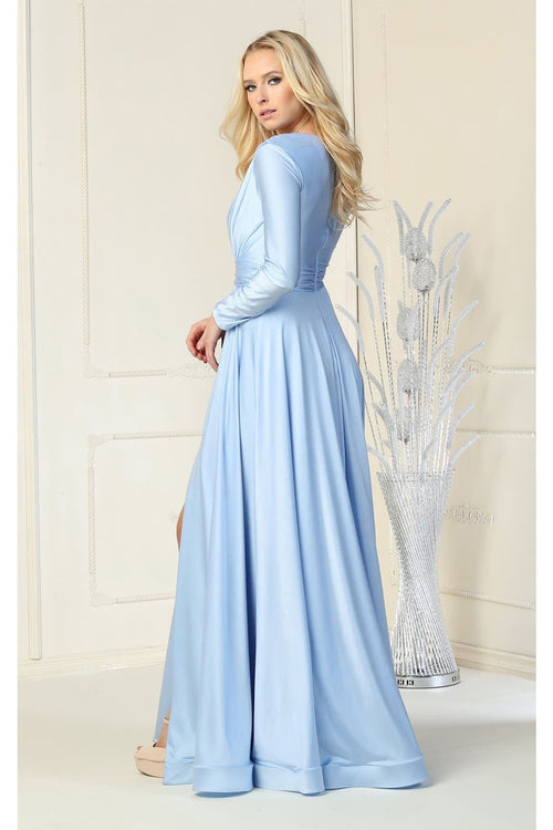 Long Sleeve V Neck Bridesmaids Dresses