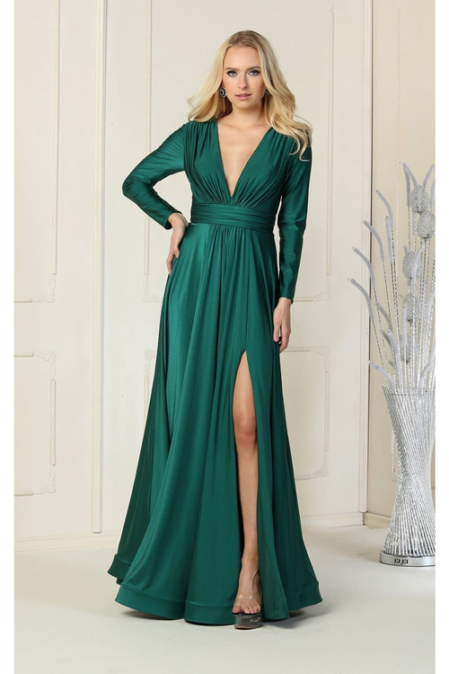 Long Sleeve V Neck Bridesmaids Dresses