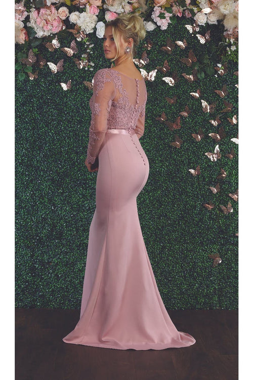 May Queen MQ1847 Long Sleeve Special Occasion Dress