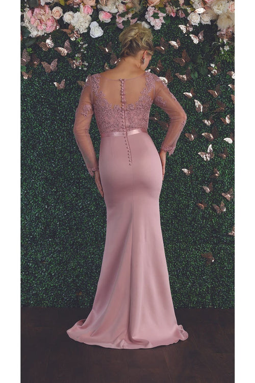 May Queen MQ1847 Long Sleeve Special Occasion Dress