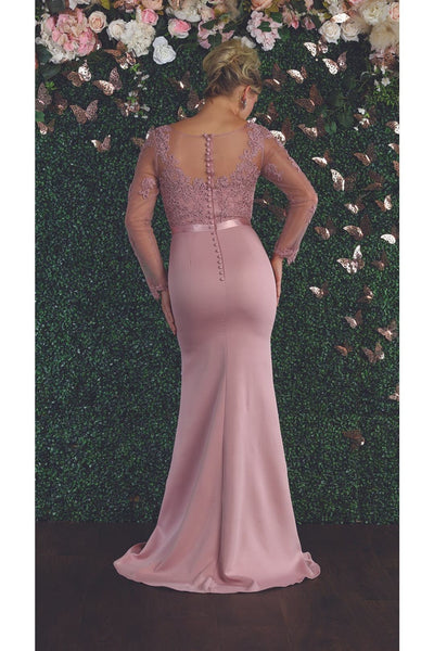 May Queen MQ1847 Long Sleeve Special Occasion Dress
