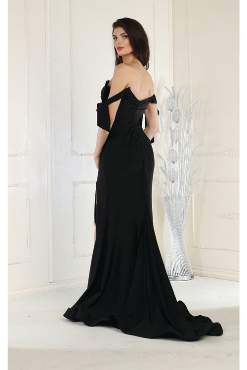 Stretchy Ruched Off The Shoulder Prom Dress