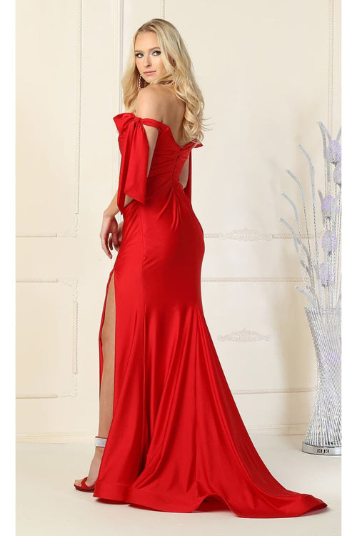 Stretchy Ruched Off The Shoulder Prom Dress