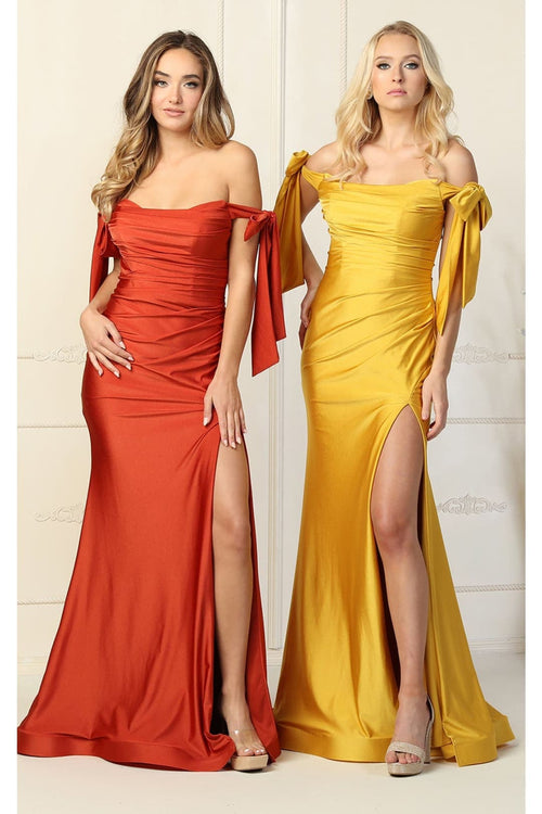 Stretchy Ruched Off The Shoulder Prom Dress