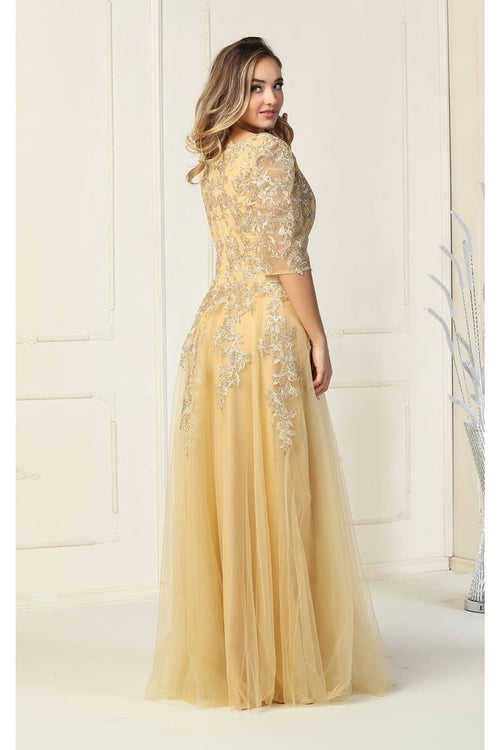 May Queen MQ1859 Short Sleeve Mother Of The Bride Plus Size Gown-New Collection