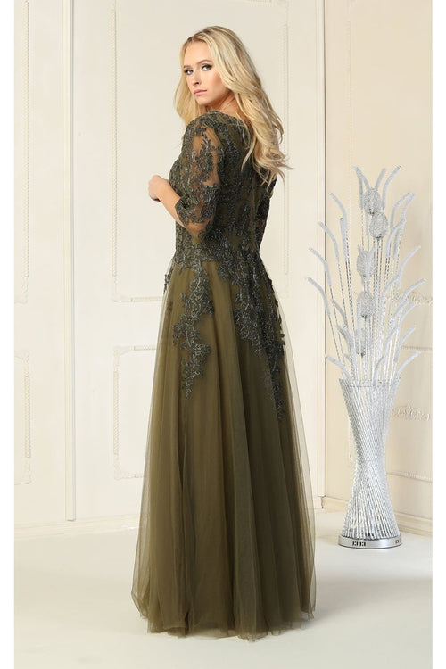May Queen MQ1859 Short Sleeve Mother Of The Bride Plus Size Gown-New Collection