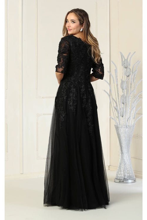 May Queen MQ1859 Short Sleeve Mother Of The Bride Plus Size Gown-New Collection