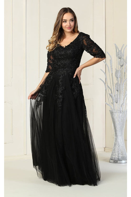May Queen MQ1859 Short Sleeve Mother Of The Bride Plus Size Gown-New Collection