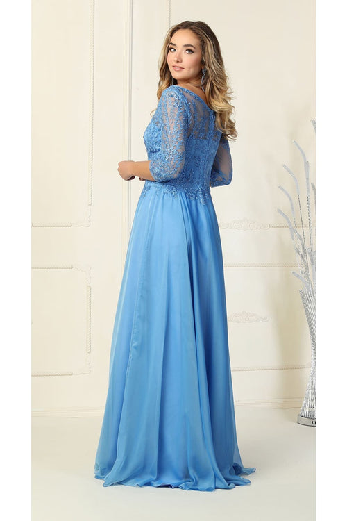 May Queen MQ1860 Short Sleeve V Neck Mother Of Bride Plus Size Dress