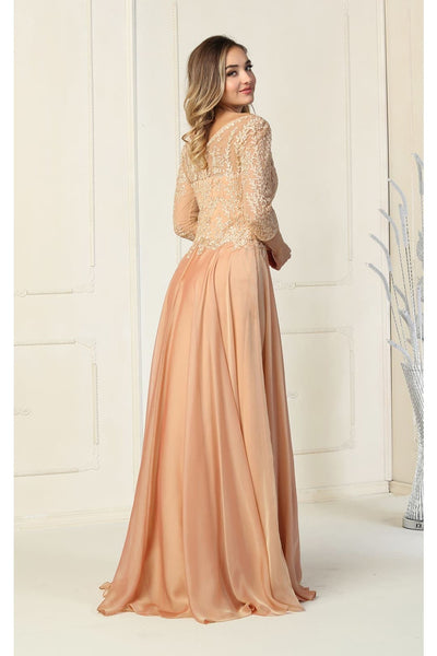 May Queen MQ1860 Short Sleeve V Neck Mother Of Bride Plus Size Dress