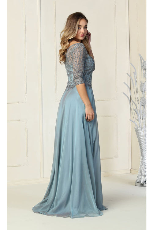 May Queen MQ1860 Short Sleeve V Neck Mother Of Bride Plus Size Dress