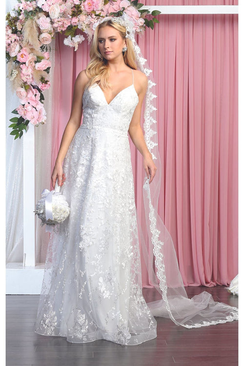 May Queen MQ1885 Floral Pattern Prom Dress