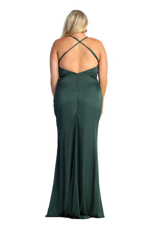 Satin Long Sexy Open Back Prom Dress MQ1899