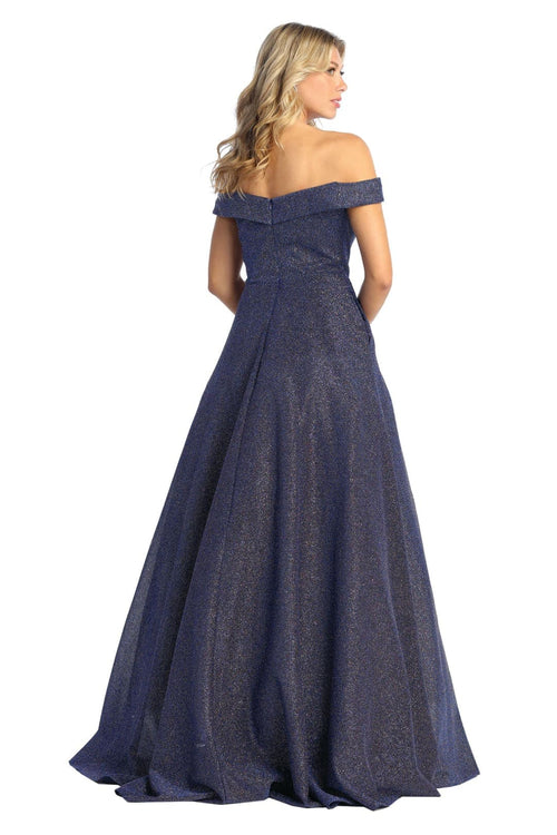 Off The Shoulder A-Line Prom Dress Glitter Formal Evening Gown MQ1915