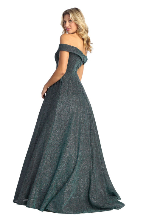 Off The Shoulder A-Line Prom Dress Glitter Formal Evening Gown MQ1915