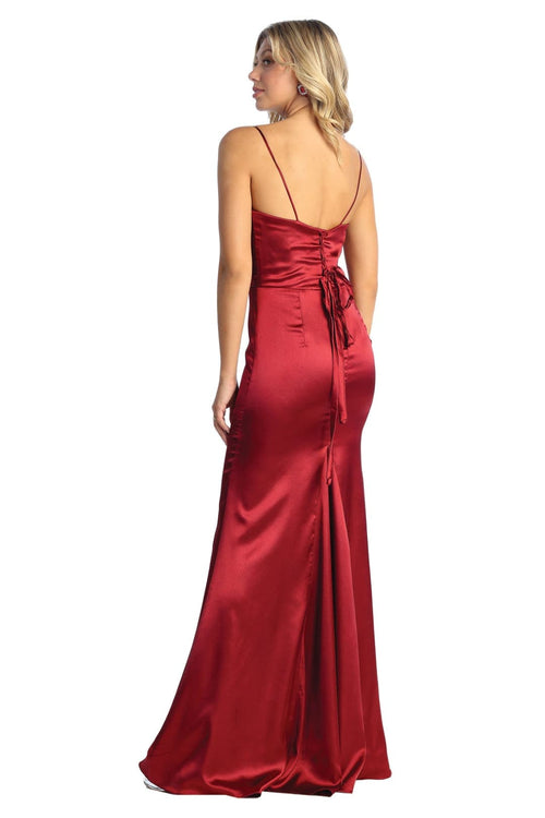 Long Bridesmaid Dress Satin Formal Evening Gown by MQ1931