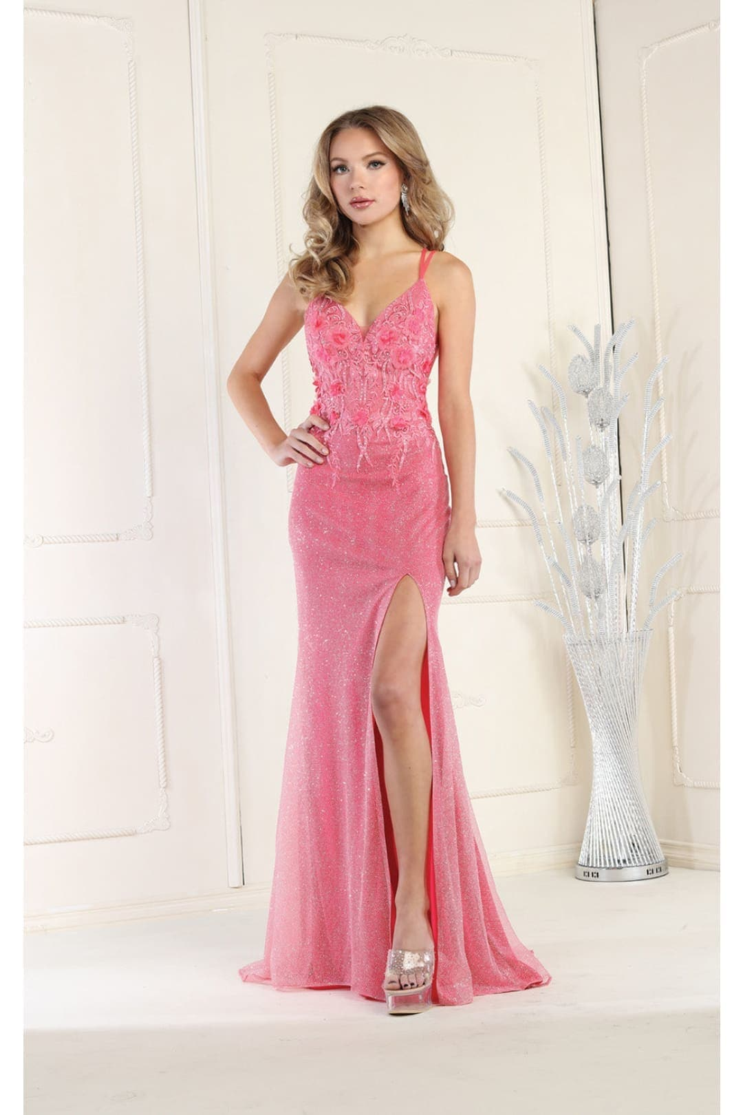 May Queen MQ1938 Embellished Sleeveless Prom Gown