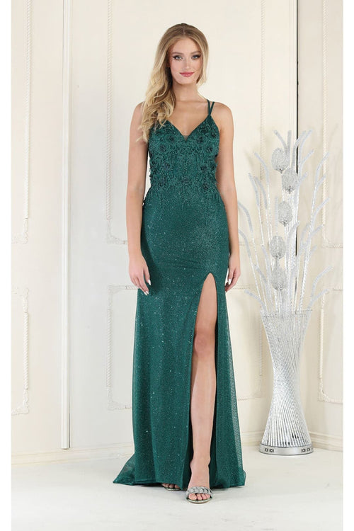 May Queen MQ1938 Embellished Sleeveless Prom Gown