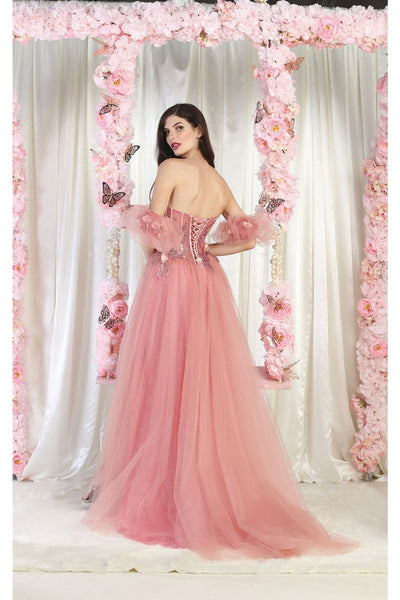 May Queen MQ1961 3D Floral Corset Special Occasion Gown