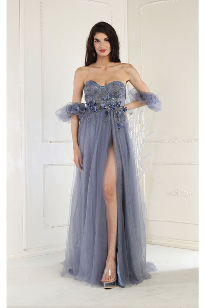 May Queen MQ1961 3D Floral Corset Special Occasion Gown