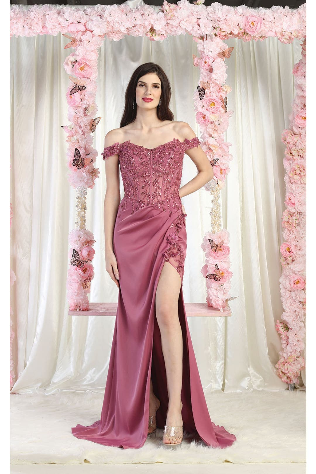 May Queen MQ1962 Embellished Prom Gown