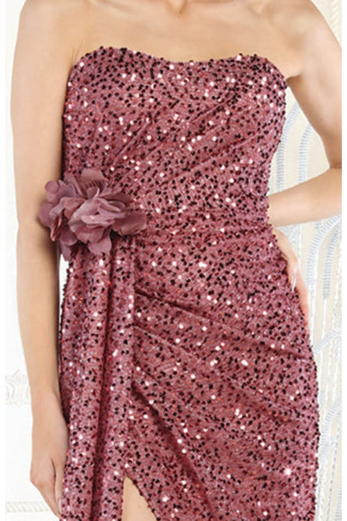 May Queen MQ1968 Strapless Sequin Formal Gown