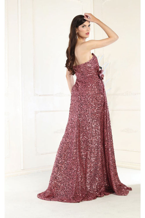 May Queen MQ1968 Strapless Sequin Formal Gown