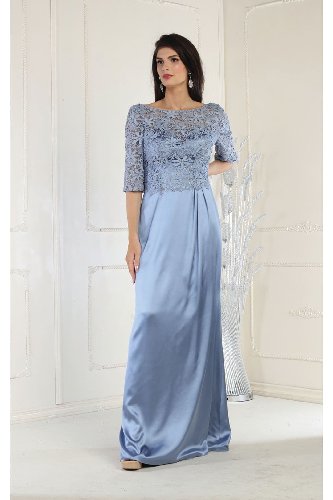 May Queen MQ1969 Embroidered Mother Of The Bride Gown