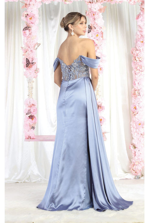 May Queen MQ1977 Sheer Bodice Red Carpet Gown-New Collection
