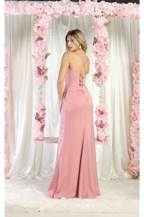 May Queen MQ1992 Cowl Neck Bridesmaids Dress