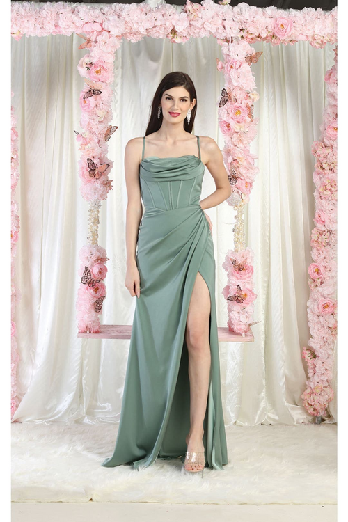 May Queen MQ1992 Cowl Neck Bridesmaids Dress