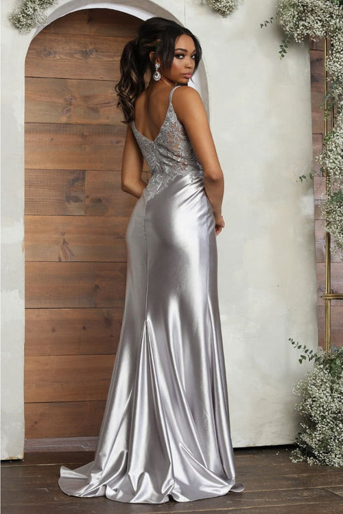 May Queen MQ2021 Spaghetti Strap Embroidery Beaded Pageant Gown