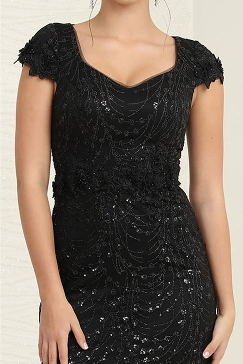 Floral Appliqued Long Mesh Formal Gown-New Collection