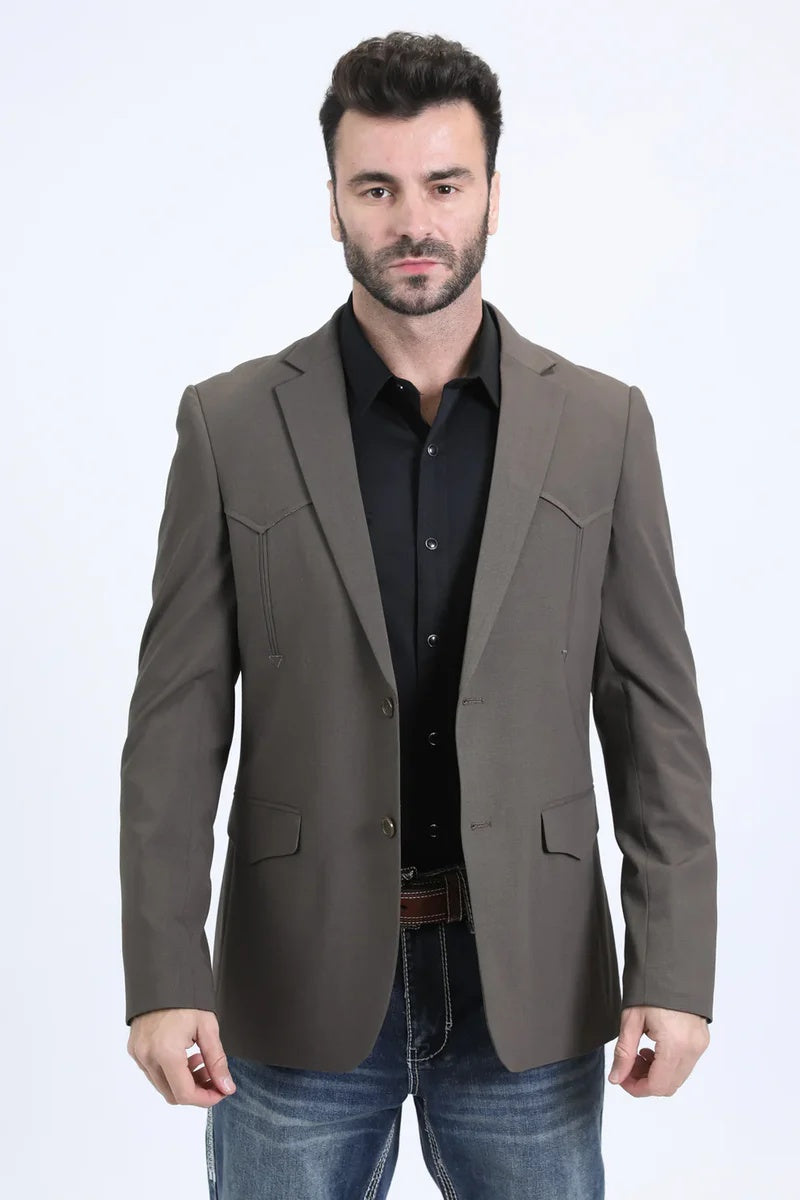 Mens Dark Brown Western Blazer – Cowboy Formal Suit – SuitUSA
