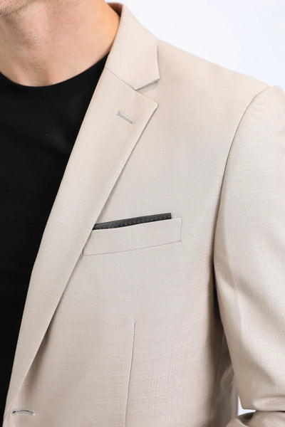 Mens Khaki Western Suit Blazer – Modern Fit Cowboy Tuxedo Style Western Blazer